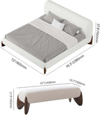 homary Modern Bedroom Furniture Set 2 Piece, Upholstered Headboard - Image 2