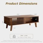Furniway Mid Century Living Room Table Set of 4, Coffee Table, TV Stand and 2 - Image 4