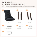 COLAMY Fabric Side Dining Chairs Set of 4, Wingback Upholstered Dining Room - Image 6