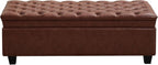 WUTUTUEE 50" Faux Leather Storage Ottoman Bench, Upholstered Rectangle End of by WUTUTUEE