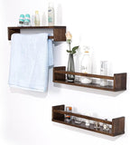 AZSKY Nursery Book Shelves 24 Inch Deep Walnut Floating Bookshelf - Image 7