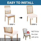 Smiry Waterproof Seat Covers for Dining Room Chairs Set of 8, Stretch Jacquard - Image 5