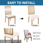Smiry Waterproof Seat Covers for Dining Room Chairs Set of 4, Stretch Jacquard - Image 5