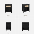 SICOTAS Rattan Night Stands Set of 2, Farmhouse Nightstand Bedside Table - Image 8