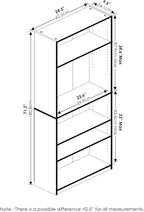 Furinno JAYA Book Shelf, 5-Tier Bookshelf, Bookcase - Image 5