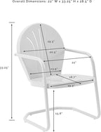 Crosley Furniture Griffith Outdoor Chair, Retro Metal Patio Chairs - Image 3