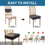 Smiry Waterproof Seat Covers for Dining Room Chairs Set of 8, Stretch Jacquard - Image 5