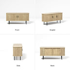 47''W Natural Storage Cabinet, Media Console, Tambour TV Stand; Sliding Door - Image 3