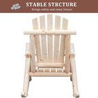 Outvita Wooden Rocking Chair Set of 2, Fir Log Adirondack Rocker, Outdoor Wood - Image 7
