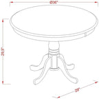 East West Furniture AMT-ABK-TP Antique Dining Table - Image 3