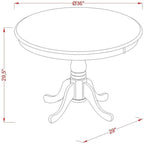 East West Furniture AMT-ABC-TP Antique Modern Kitchen Table - Image 3