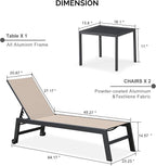 PURPLE LEAF Patio Chaise Lounge Set 4 Pieces Aluminum Outdoor Lounge Chairs - Image 2
