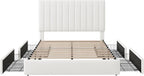 Allewie Queen Size Storage Bed Frame, Vertical Channel Tufted Adjustable - Image 8