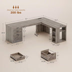 SEDETA Farmhouse 67" L Shaped Desk - Image 2
