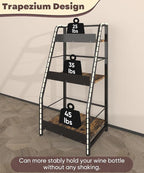 3-Tier Liquor Stand for Home Bar, Trapezoid Freestanding Whisky Bottle Holder - Image 3