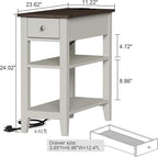 ChooChoo Farmhouse end Table Living Room Set of 2, Sofa Side Table Living Room - Image 3