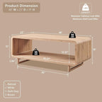 IFGET 48" Modern Coffee Table, 2-Tier Minimalist Center Table - Image 2