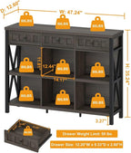 FATORRI Rustic 6 Cube Storage Organizer Bookshelf - Image 2