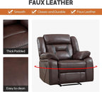 EBELLO Faux Leather Manual Recliner Chair, Modern Design Single Reclining Sofa - Image 5