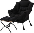 MBOOYOME Lazy Chair with Folding Ottoman, Modern Accent Lounge Armchair with by MBOOYOME