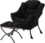 MBOOYOME Lazy Chair with Folding Ottoman, Modern Accent Lounge Armchair with by MBOOYOME