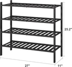 viewcare 4-Tier Black Bamboo Shoe Rack - Image 3