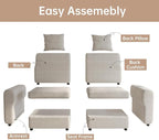Guyii Modern 76.38" Long Oversized 2-Seat Velvet Convertible Loveseat Sofa - Image 5
