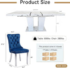 Henf 5 Pieces Faux Marble Dining Table Set - Image 7