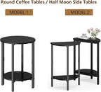 Vagusicc Side Table, Small End Table, 2 Tier Couch Side Tables, Small Round - Image 6