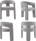 Modern Chenille Dining Chairs Set of 2, Upholstered Barrel Chairs - Image 9