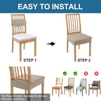Smiry Waterproof Seat Covers for Dining Room Chairs Set of 8, Stretch Jacquard - Image 5