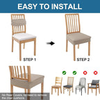 Smiry Waterproof Seat Covers for Dining Room Chairs Set of 6, Stretch Jacquard - Image 5