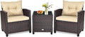HAPPYGRILL 3 Pieces Patio Conversation Set, Outdoor Furniture Set PE Rattan by HAPPYGRILL