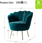 HULALA HOME Modern Velvet Accent Chairs Set of 2 - Image 2