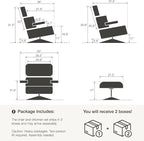 Top Grain Leather, Mid Century Chaise Lounge Chair and Ottoman, Reading Chair - Image 3