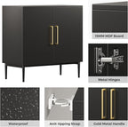 Storage Cabinet with Doors, Modern Black Accent Cabinet, Free Standing Cabinet - Image 3