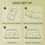 ZonLi Japanese Floor Futon Mattress Queen Size 80"x 60", 100% Cotton Cover - Image 7
