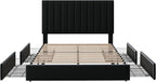 Allewie Full Size Storage Bed Frame, Vertical Channel Tufted Adjustable - Image 8