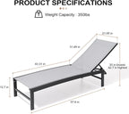 Crestlive Products Chaise Lounge Chair Outdoor Set of 2, Adjustable 5 Positions - Image 2