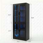 holzart Modern Black 5-Tier Display Cabinet - Image 2