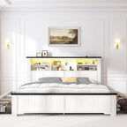 EnHomee Queen Bed Frame with Headboard and Storage, 4 Drawers and LED Built in - Image 3
