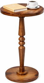 Small Wooden Round Side Table by Unknown