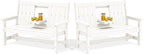 SERWALL Outdoor Bench with Cup Holder, Oversized 58" HDPE Porch Bench Suitable by SERWALL