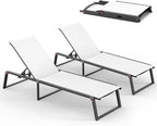 Aluminum Chaise Lounge Chair Outdoor, Foldable& No Assembly Patio Pool Lounge by Oasbira