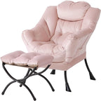 Welnow Lazy Chair with Ottoman, Modern Accent Chair with Armrests and a Side by LifeGetsBetterWithWelnow