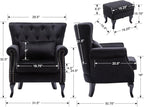 Mid Century Modern Accent Chair Upholstered Armchair Comfy Velvet Tufted - Image 2