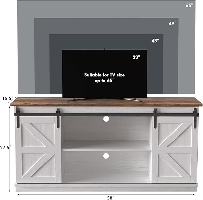 JUMMICO TV Stand for 65 Inch TV, Entertainment Center - Image 5