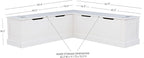 Linon Harris White Solid Pine Backless Nook - Image 2