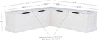 Linon Harris White Solid Pine Backless Nook - Image 5