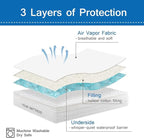 Split Top King Mattress Pad Waterproof Protector, Quilted Mattress Cover Fitted - Image 4